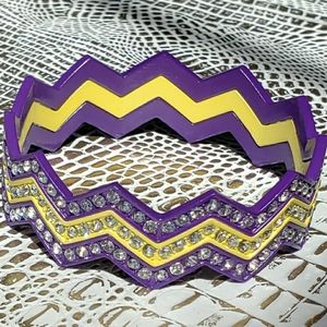 Purple and Yellow Stackable Bracelets